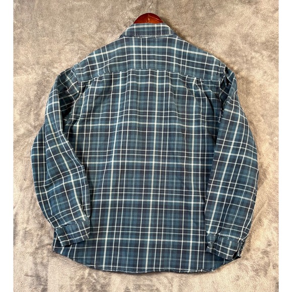 Carhartt Men's Relaxed Fit Blue Plaid Button Up Shirt Long Sleeve Size XL - Picture 2 of 8